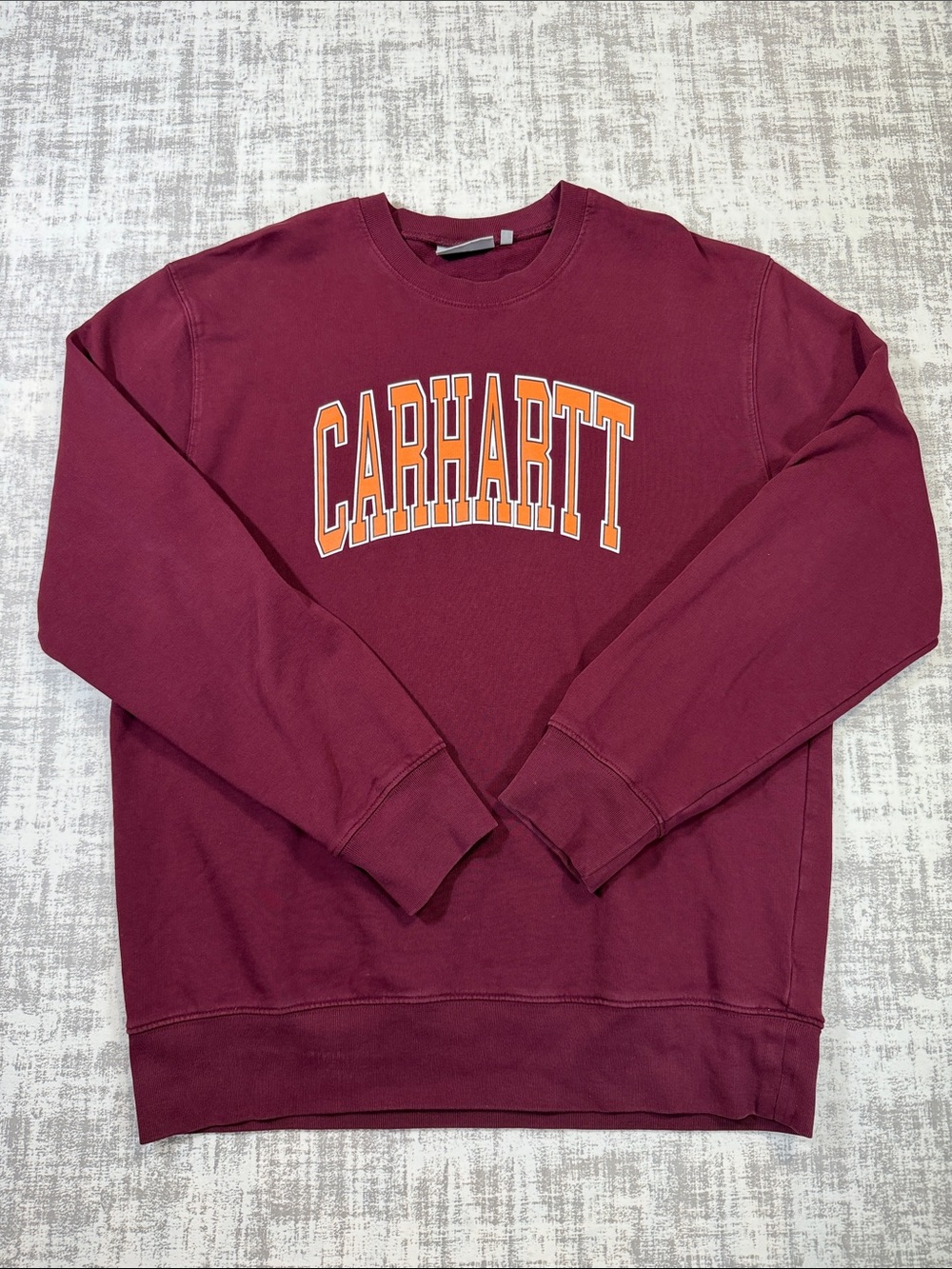 Carhartt (Work In Progress) Like New Men's Maroon Crewneck Size L 27.5x22.5